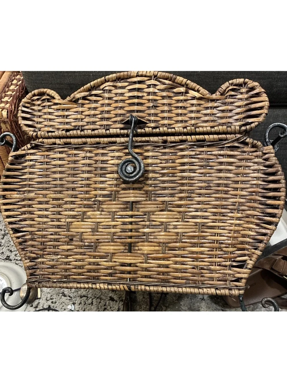Large wicker storage basket